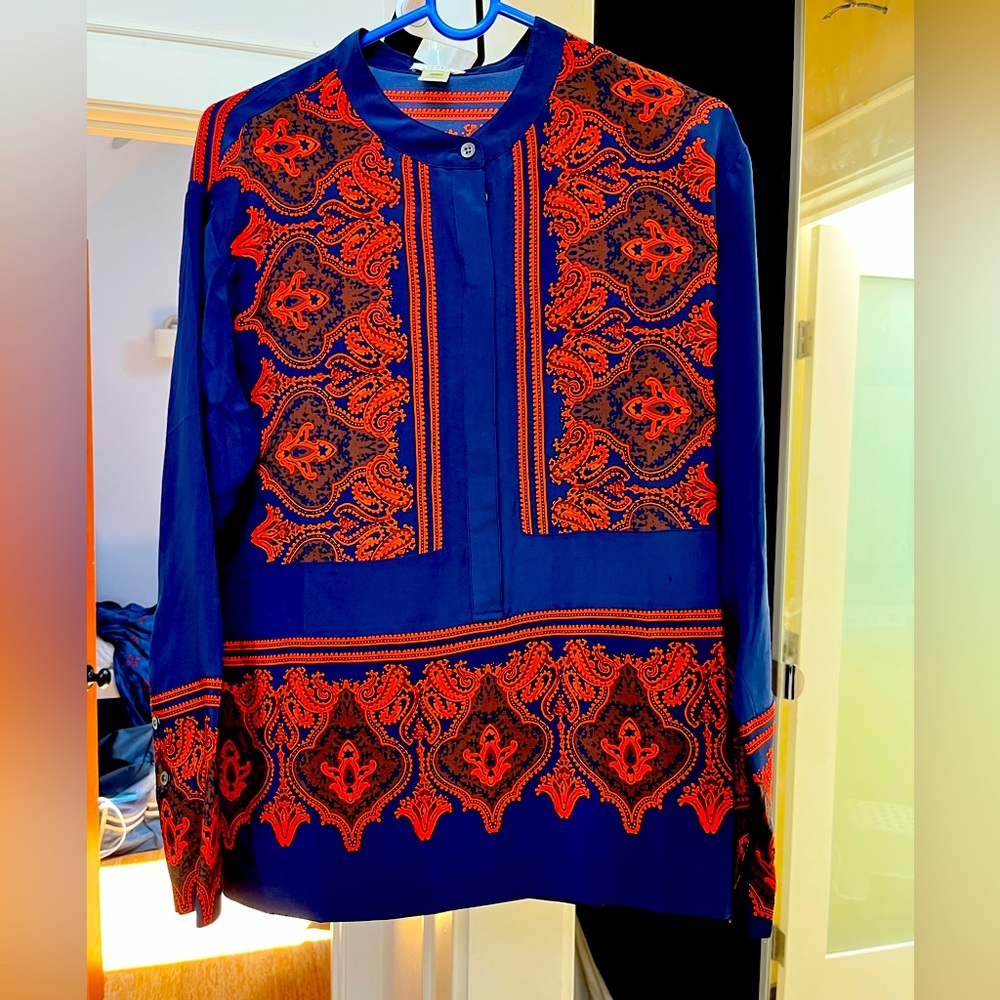 J Crew bule blouse silk